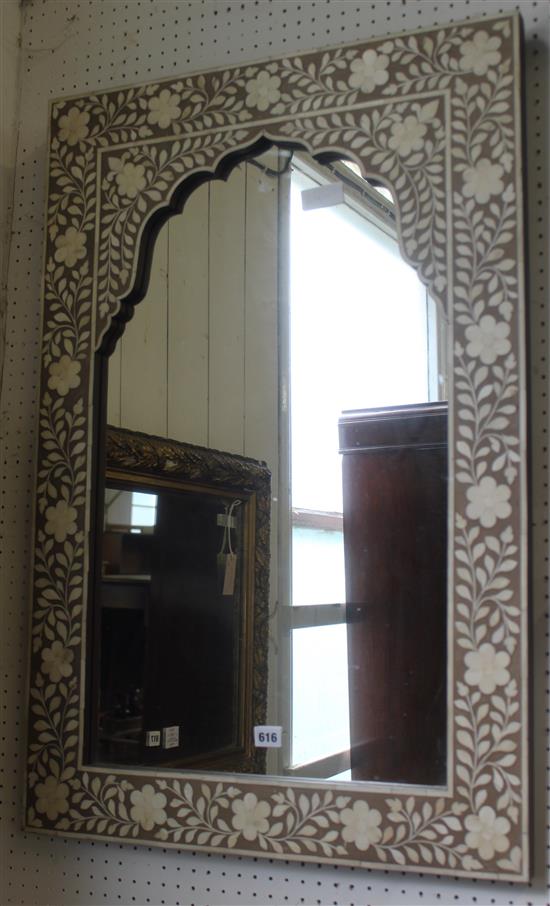 Mother of pearl inlaid wall mirror